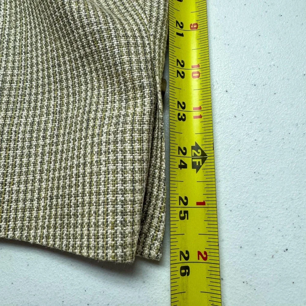 Jos A Bank Blazer Mens 42 Long Tan Tweed Check 100%‎ Silk Sport Coat Jacket Work